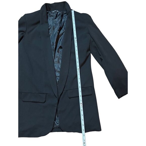 Boohoo black long line open front blazer sz 4 - Picture 5 of 7